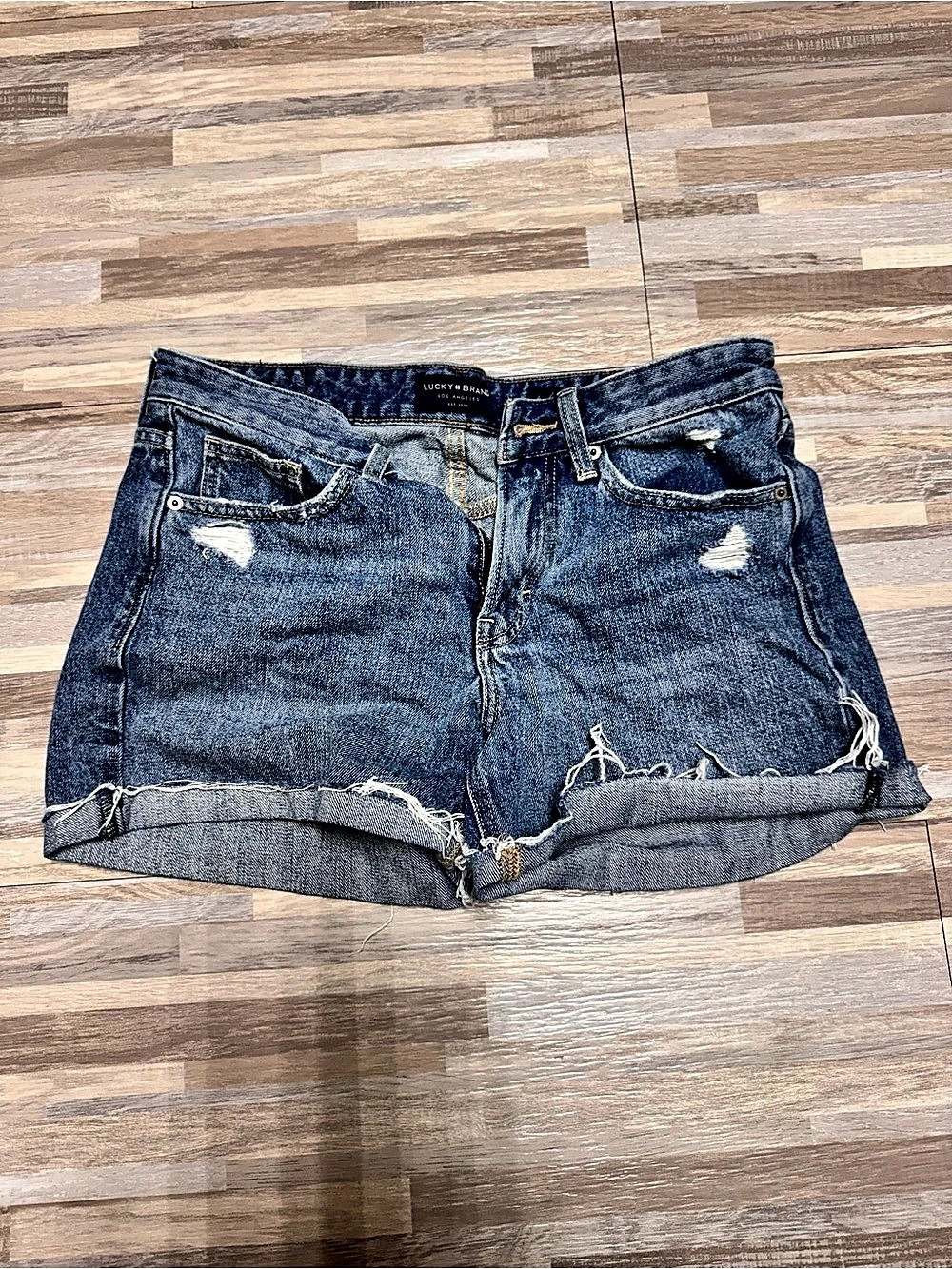 Lucky Brand Distressed Denim Jean Shorts in Blue Size 4